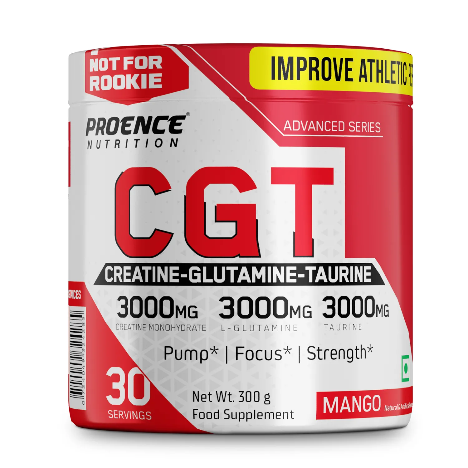 Proence CGT | Creatine, Glutamine and Taurine | Mango, 300 Gms