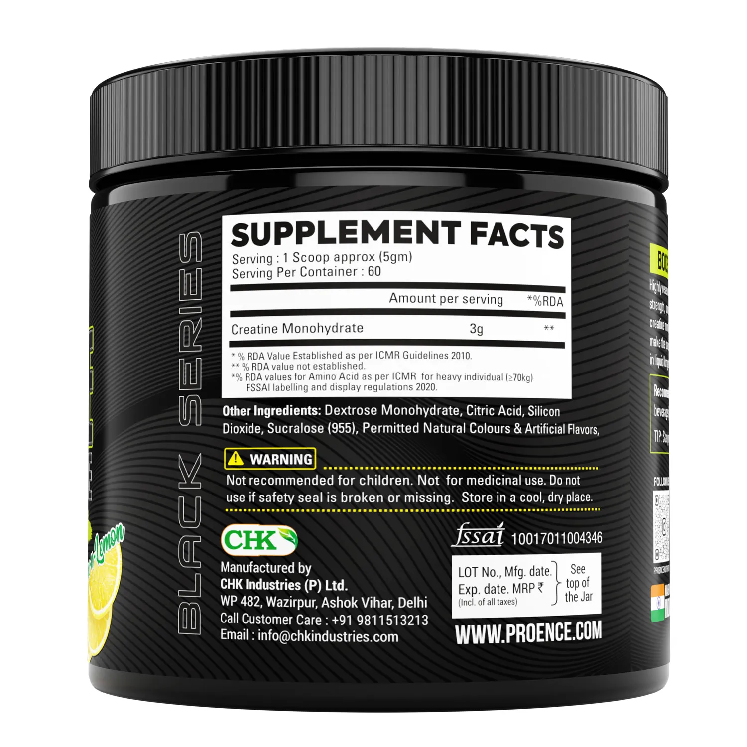 Proence Creatine Monohydrate | Pre/Post Workout Supplement Powder For Muscle Repair And Recovery